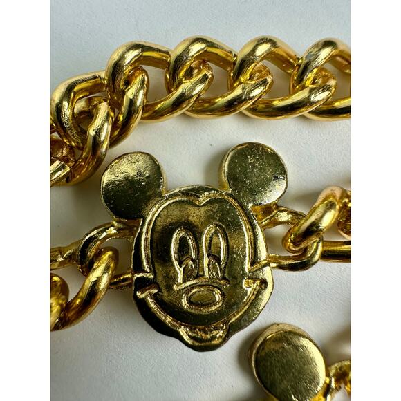 Vintage Mickey Mouse Disney Adjustable Chain Belt Glentex New York Gold Tone 42" - Picture 9 of 16